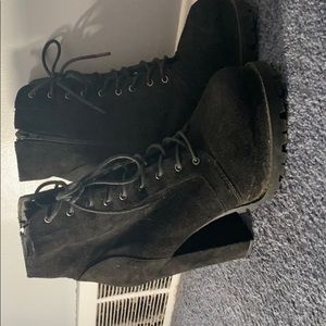 Black platform boots